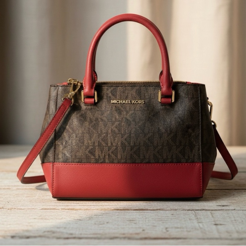MICHAEL KORS pink and Brown Crossbody 👜